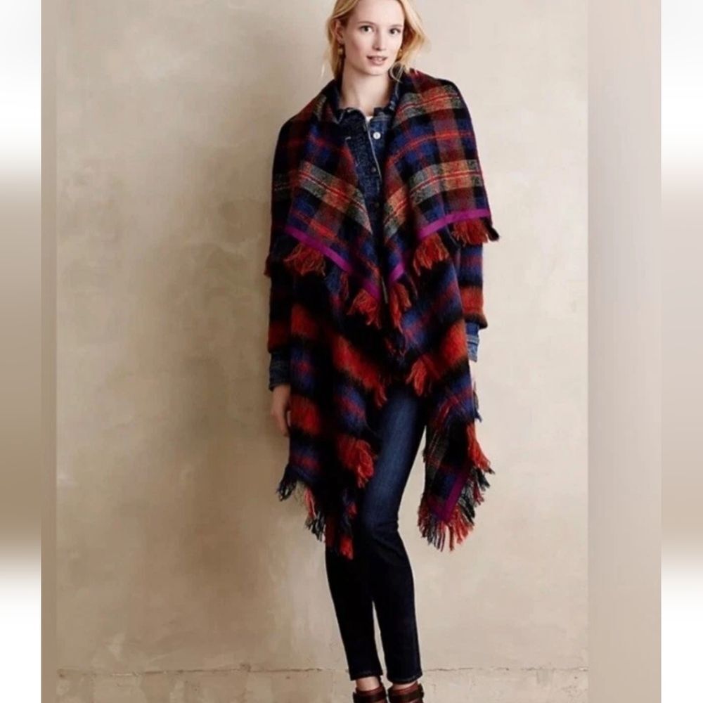 Anthropologie Hei Hei Tartan Blanket Coat Size XS/S